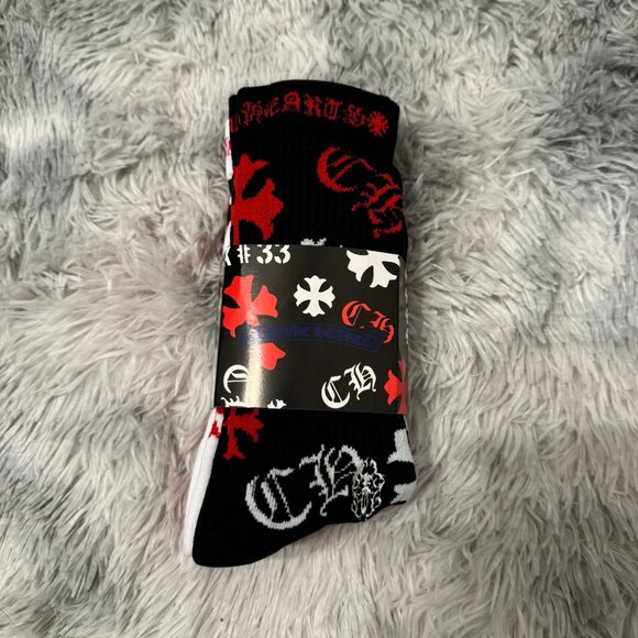 Chrome Hearts Stencil Socks 3 Pack - Picture 2 of 3